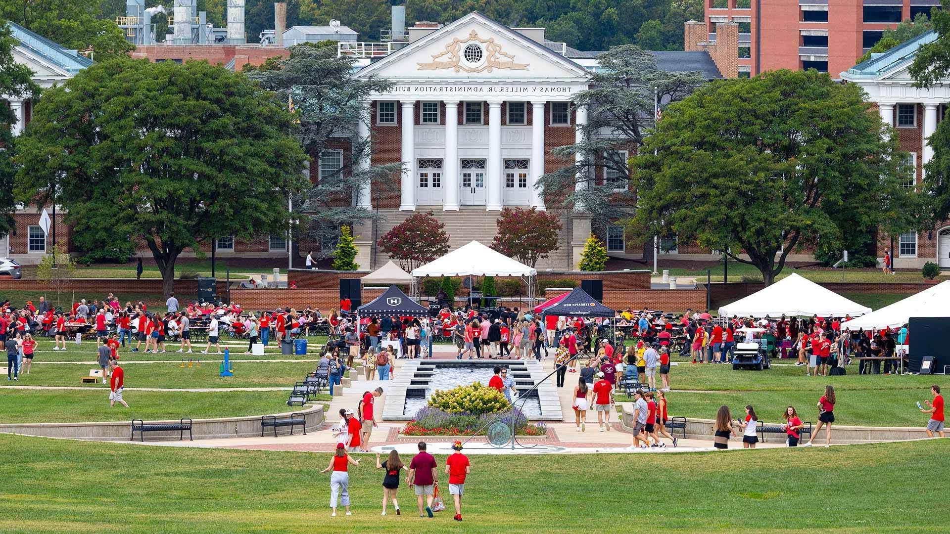 Families and friends filtered onto McKeldin Mall for the Terp Family Festival and BBQ on Saturday following the Maryland football team’s 38-20 victory over the Villanova Wildcats